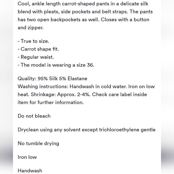 Stella Nova Sookie Silk Spandex Pleated Pants Lightweight Size 2 Pink Cream - Picture 13 of 13